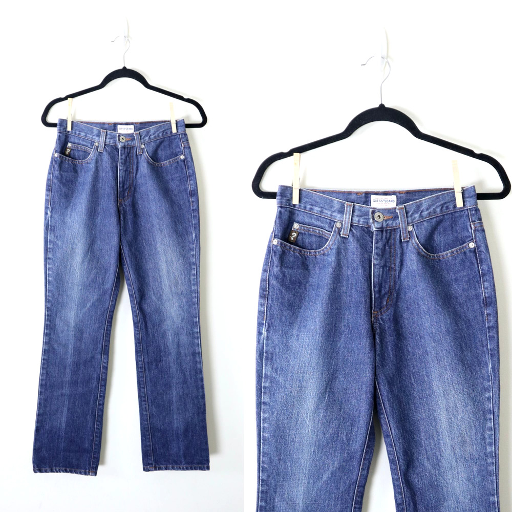Vintage 1990s GUESS Size 26 Bootcut Jeans Style AST060 Cotton Denim Blue